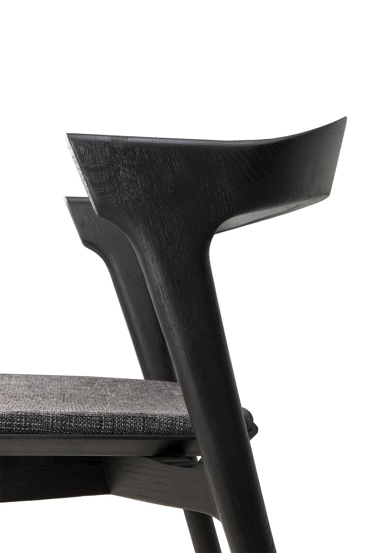 Bok Solid Black Oak Dining Chair with Grey Fabric Cushion - Image 6
