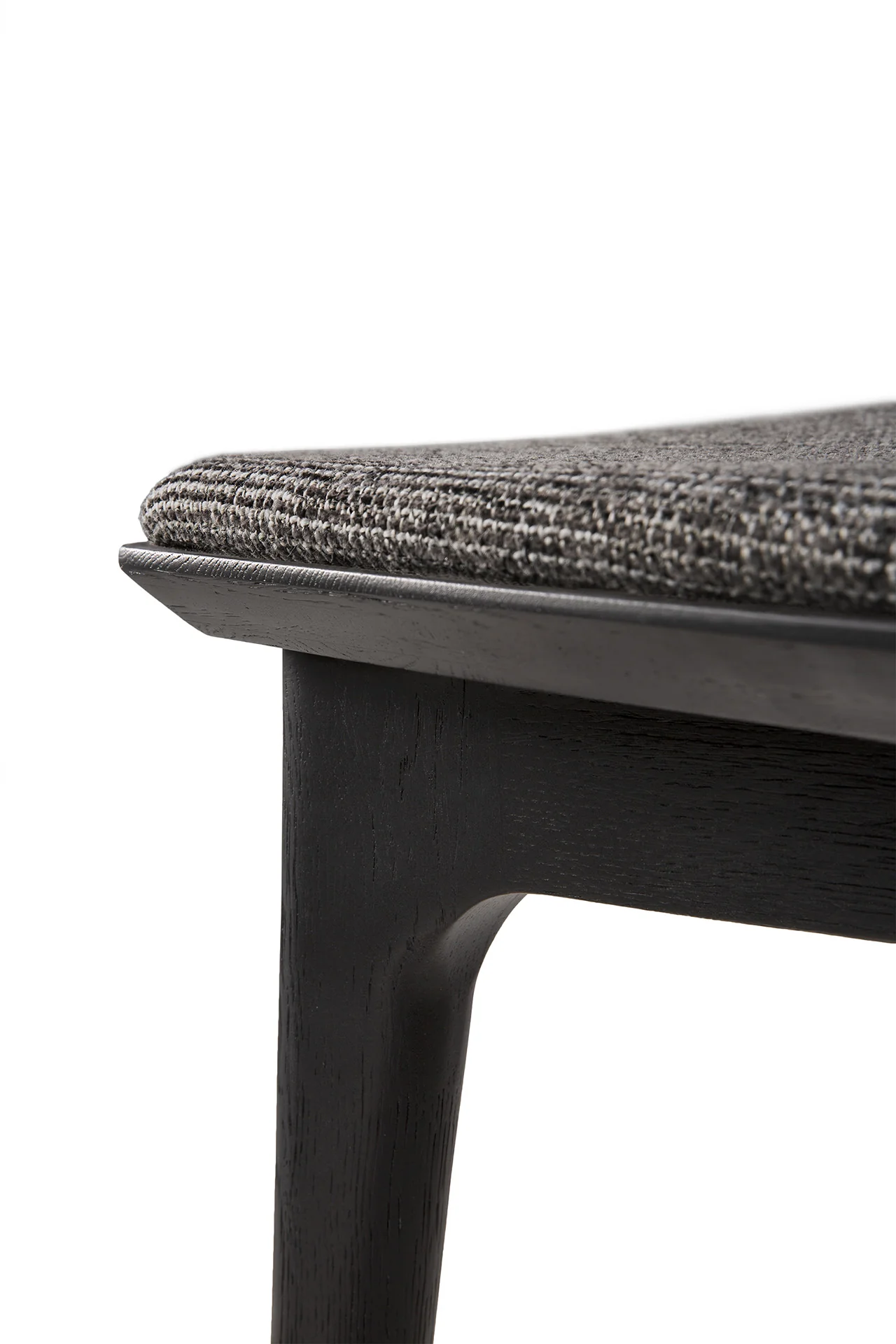 Bok Solid Black Oak Dining Chair with Grey Fabric Cushion - Image 9