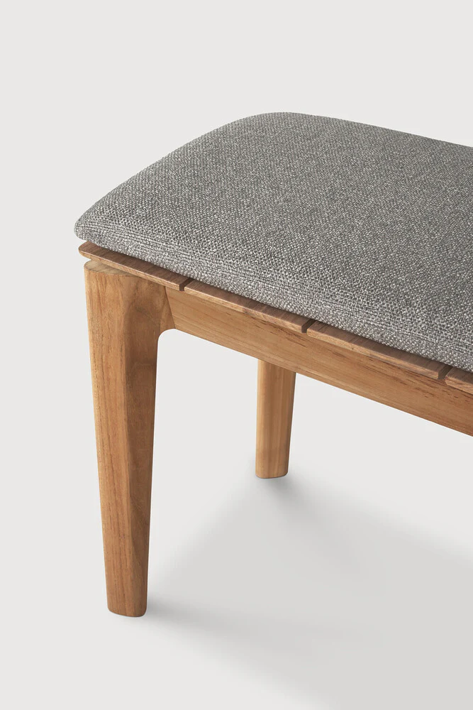 Bok outdoor bench - teak - Mocha fabric - 2+ seater - Image 4