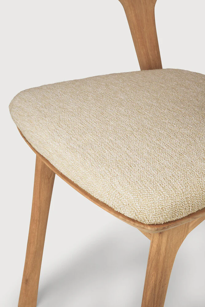 Bok Solid Teak Outdoor Dining Chair With Natural Fabric Cushion - Image 5
