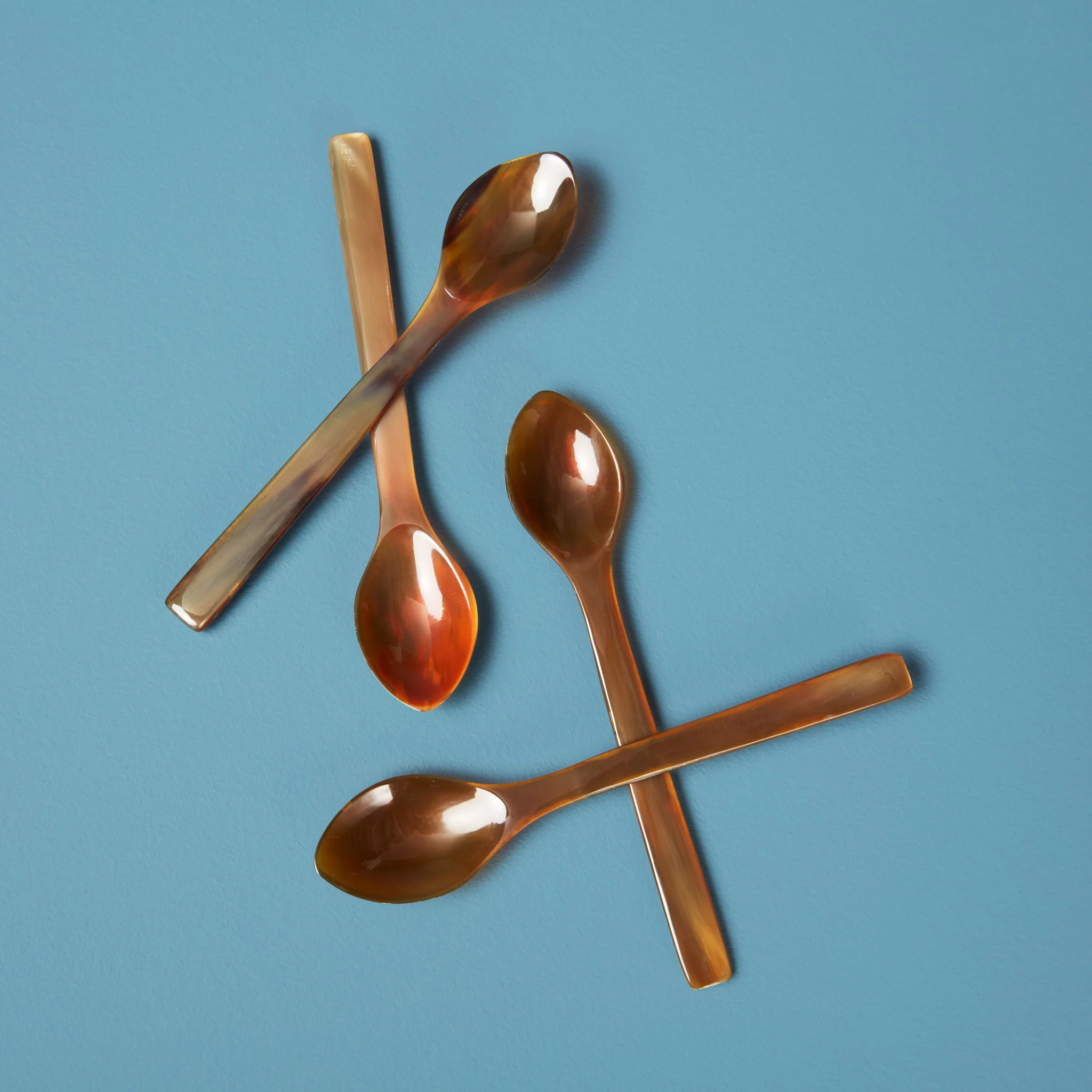 Large Horn Spoons, Set of 4