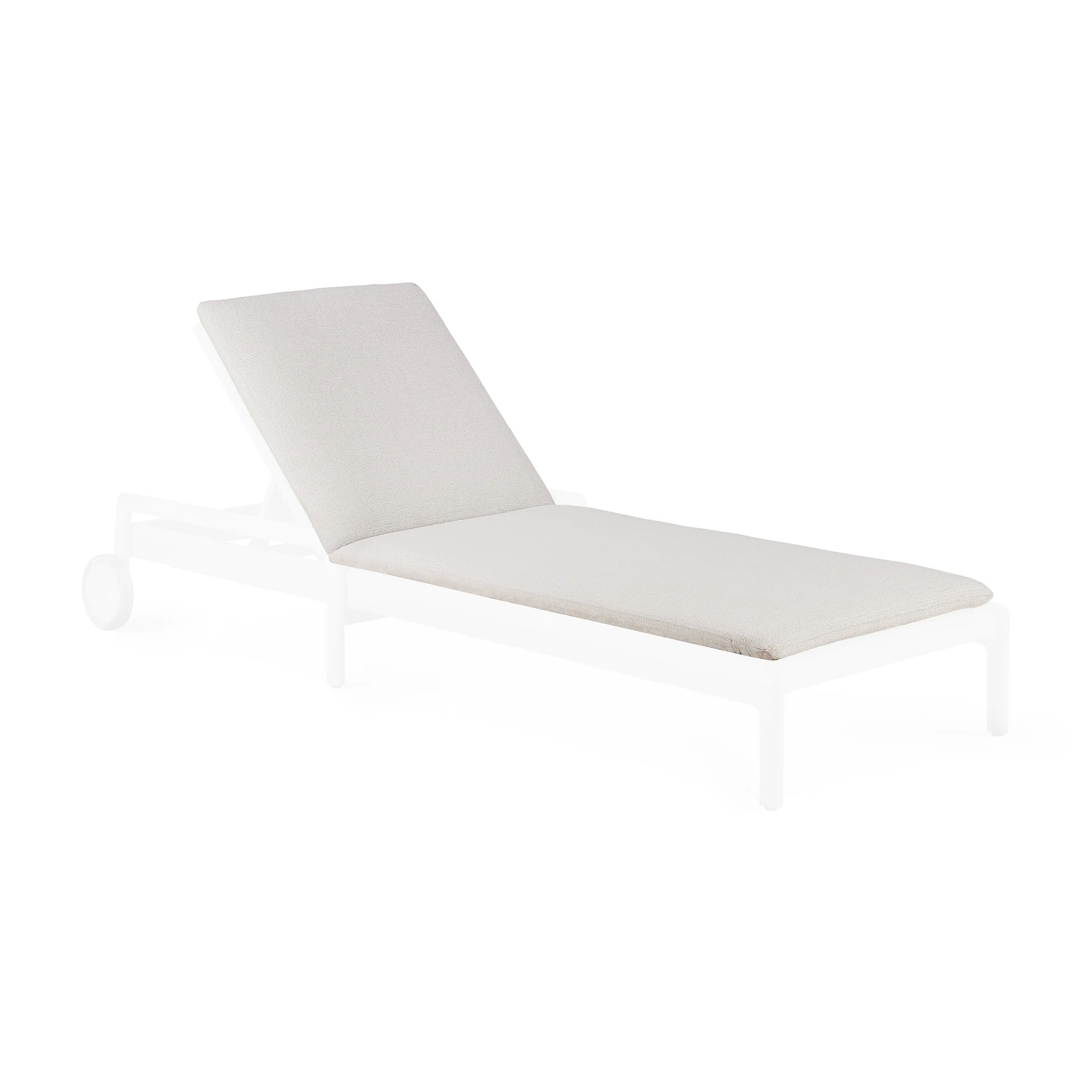 Jack Outdoor Adjustable Lounger Thin Cushion, Off White Fabric - Image 16