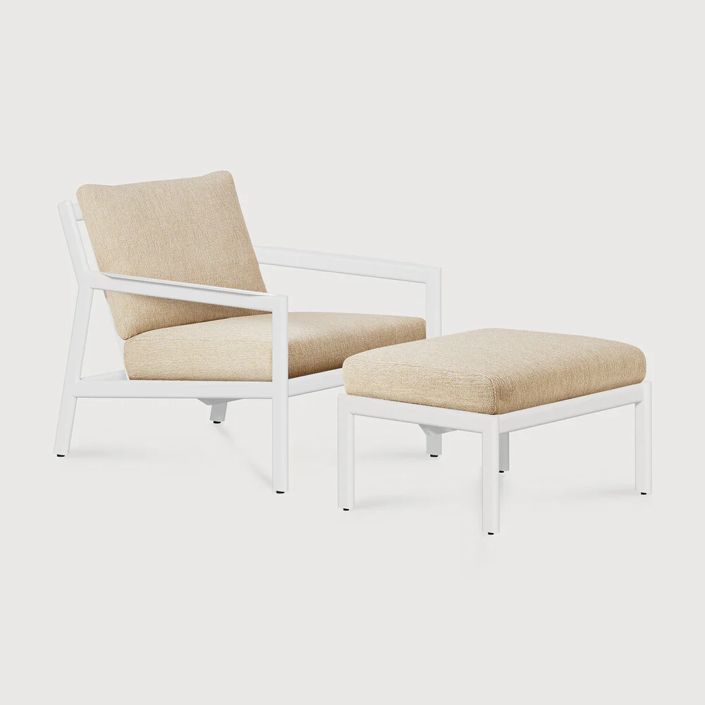 Jack outdoor lounge chair - aluminium - white - Natural fabric