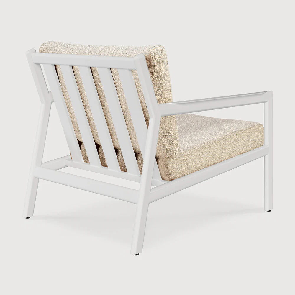 Jack outdoor lounge chair - aluminium - white - Natural fabric - Image 4