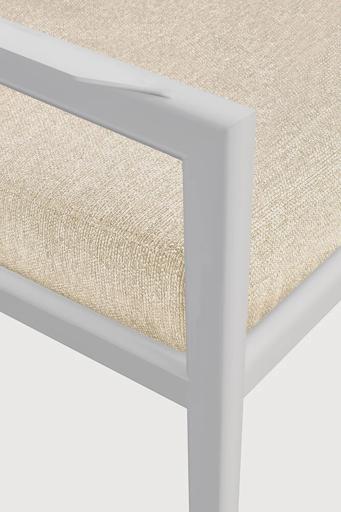 Jack outdoor lounge chair - aluminium - white - Natural fabric - Image 6