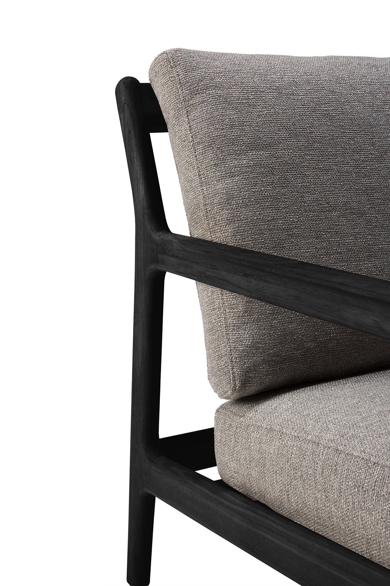 Jack Solid Black Teak Outdoor 3 Seater Sofa, Mocha Fabric - Image 6