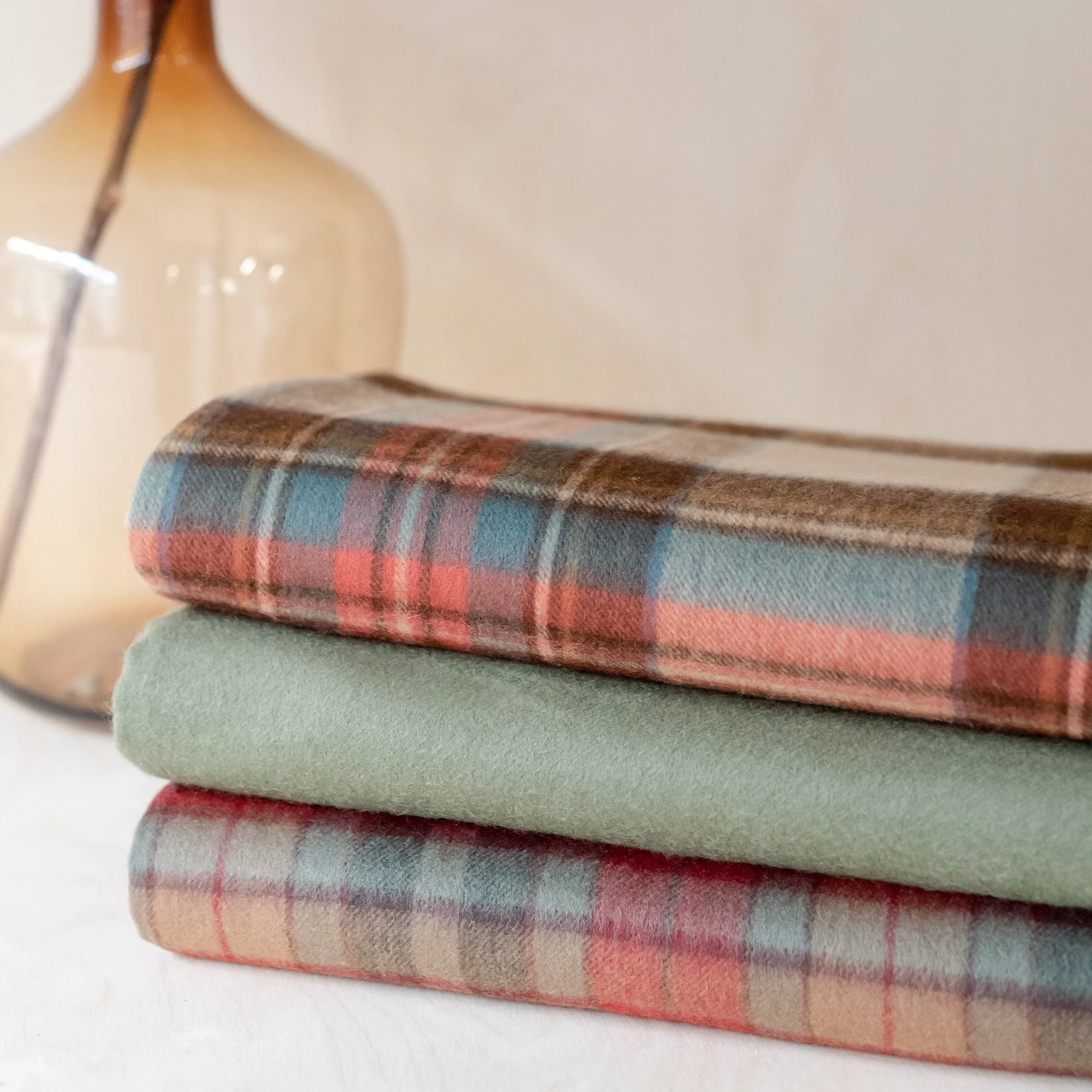 Lambswool Blanket in Stewart Dress Antique Tartan - Image 3