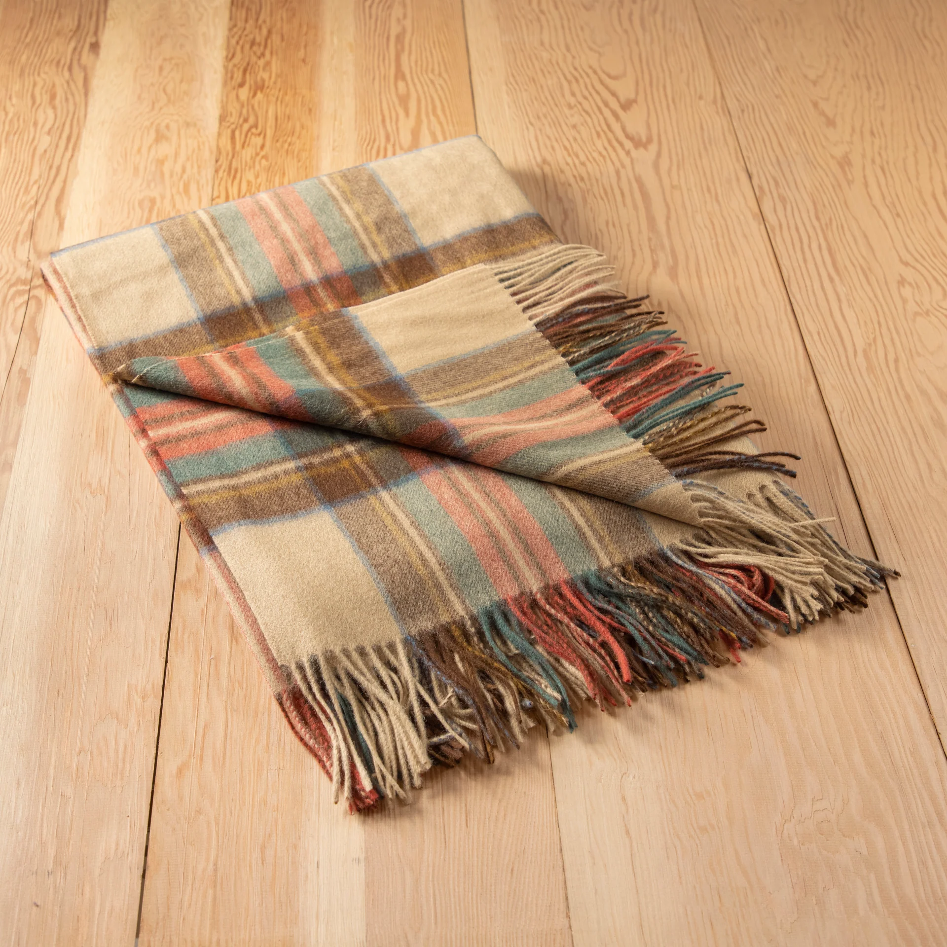 Lambswool Blanket in Stewart Dress Antique Tartan - Image 4