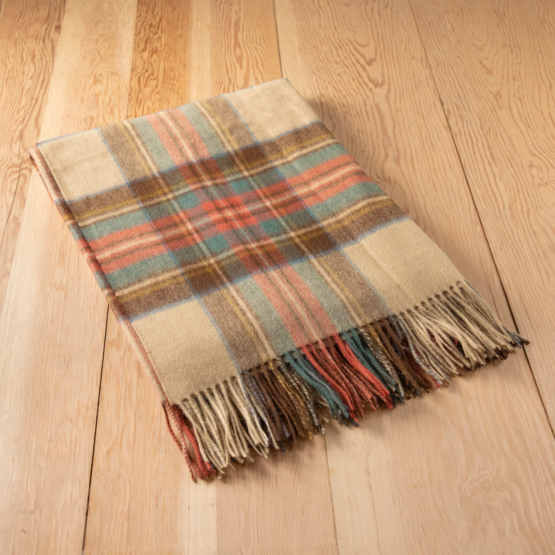 Lambswool Blanket in Stewart Dress Antique Tartan - Image 5