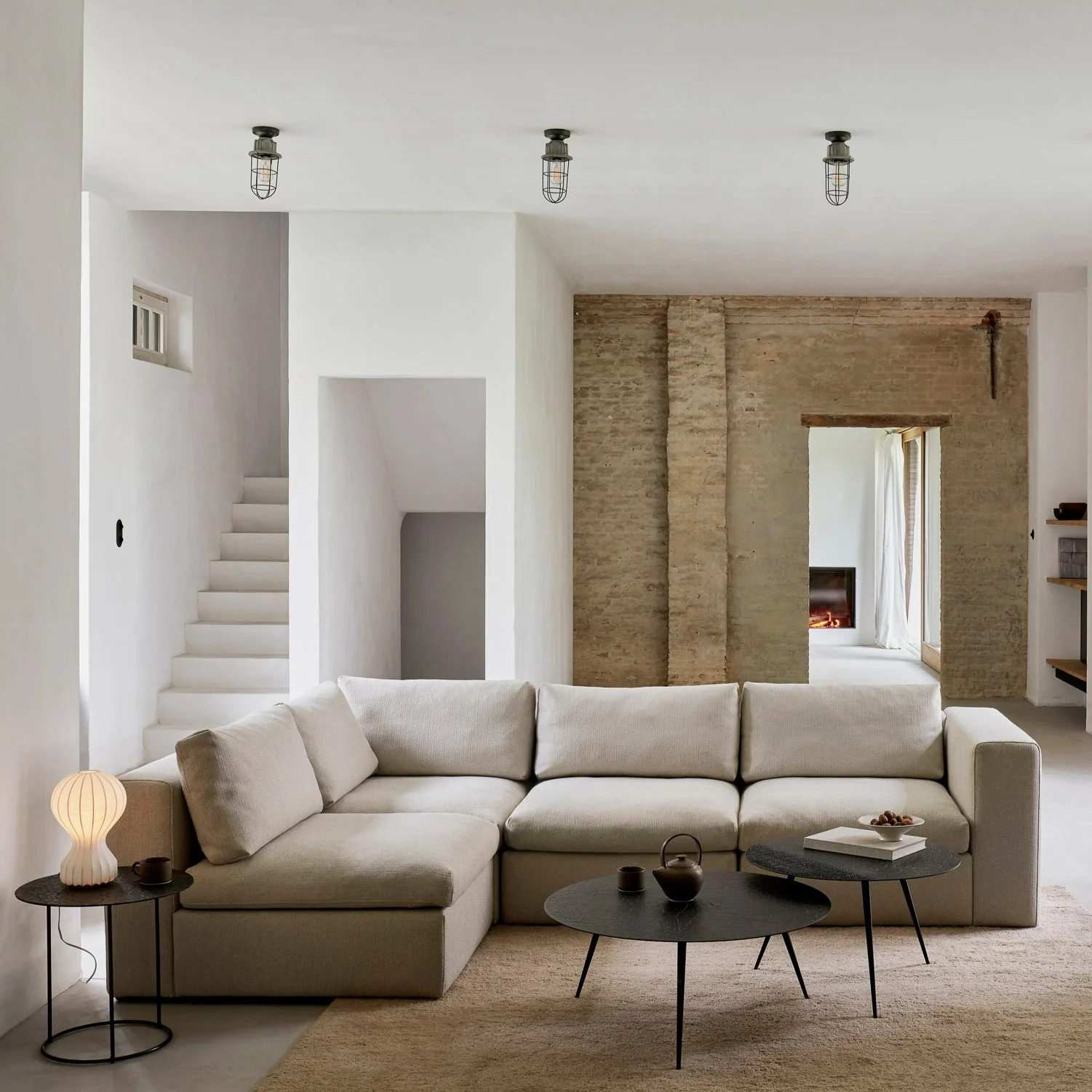 Mellow End Seater With Left Arm Eco Fabric Sofa, Off White - Image 2