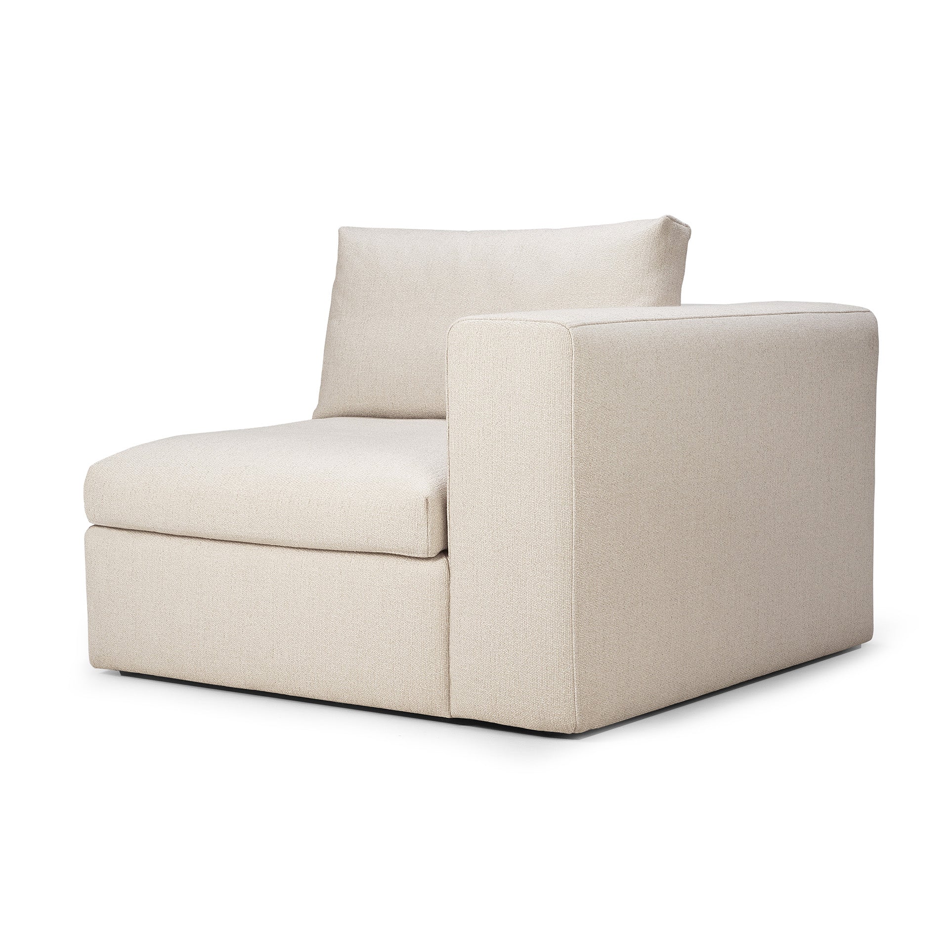 Mellow End Seater With Left Arm Eco Fabric Sofa, Off White - Image 6