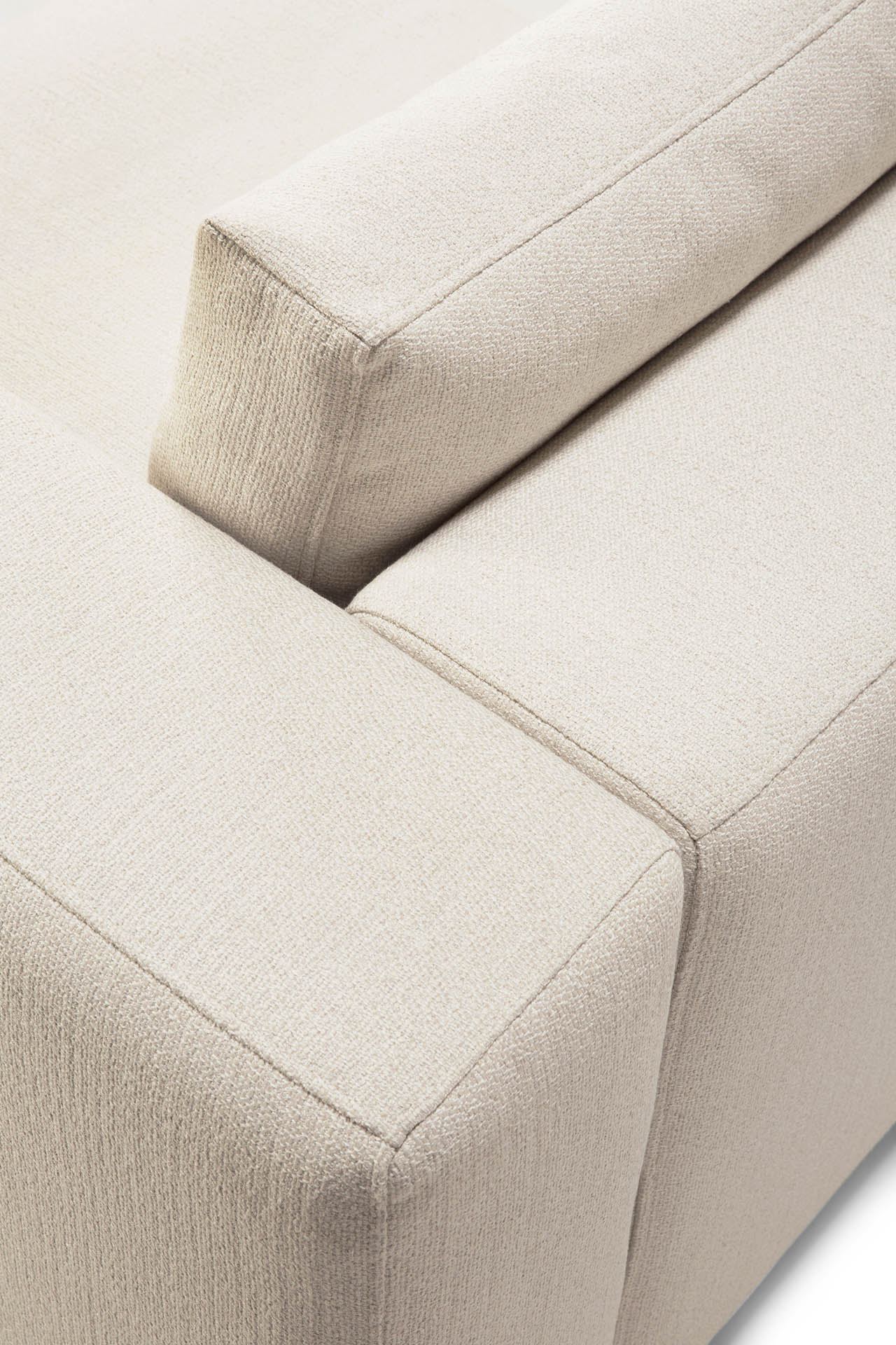 Mellow End Seater With Left Arm Eco Fabric Sofa, Off White - Image 8