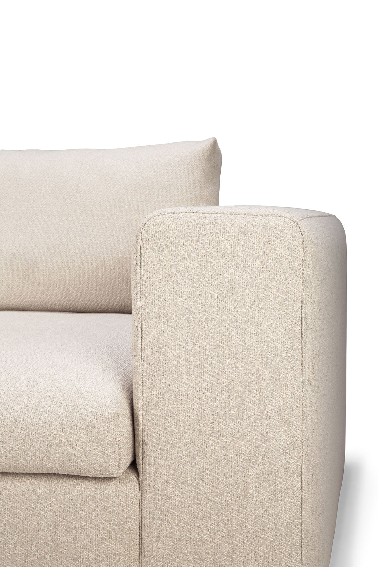 Mellow End Seater With Left Arm Eco Fabric Sofa, Off White - Image 9