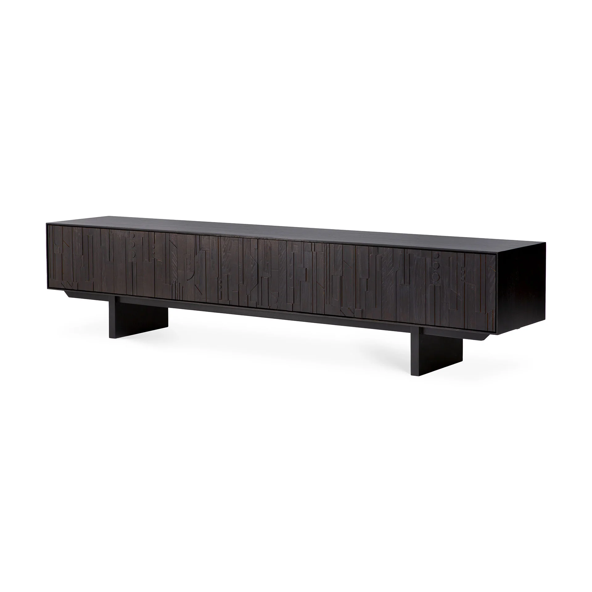 Mosaic Black Teak Media Console, 95.5" - Image 7