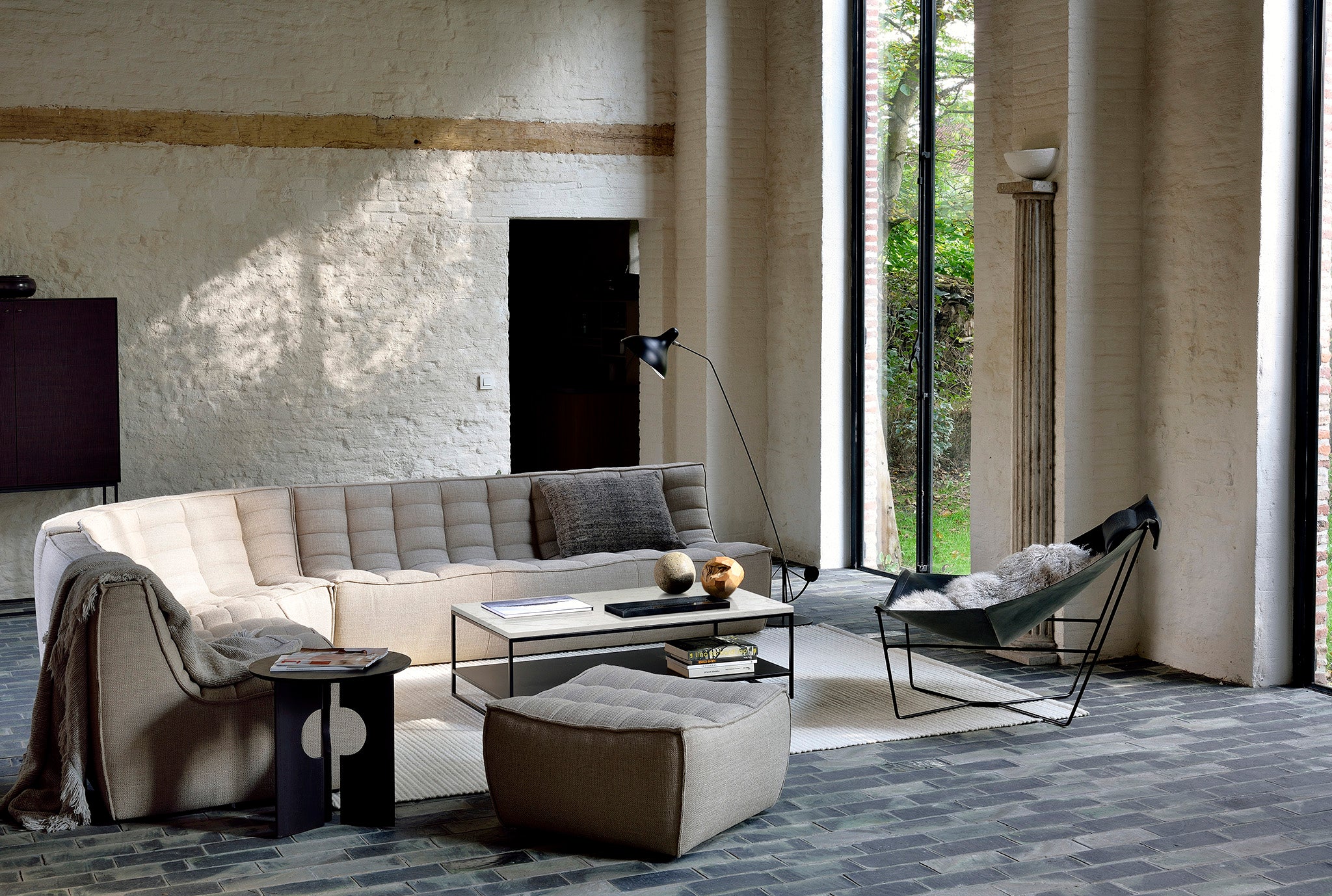 N701 Footstool, Beige - Image 3