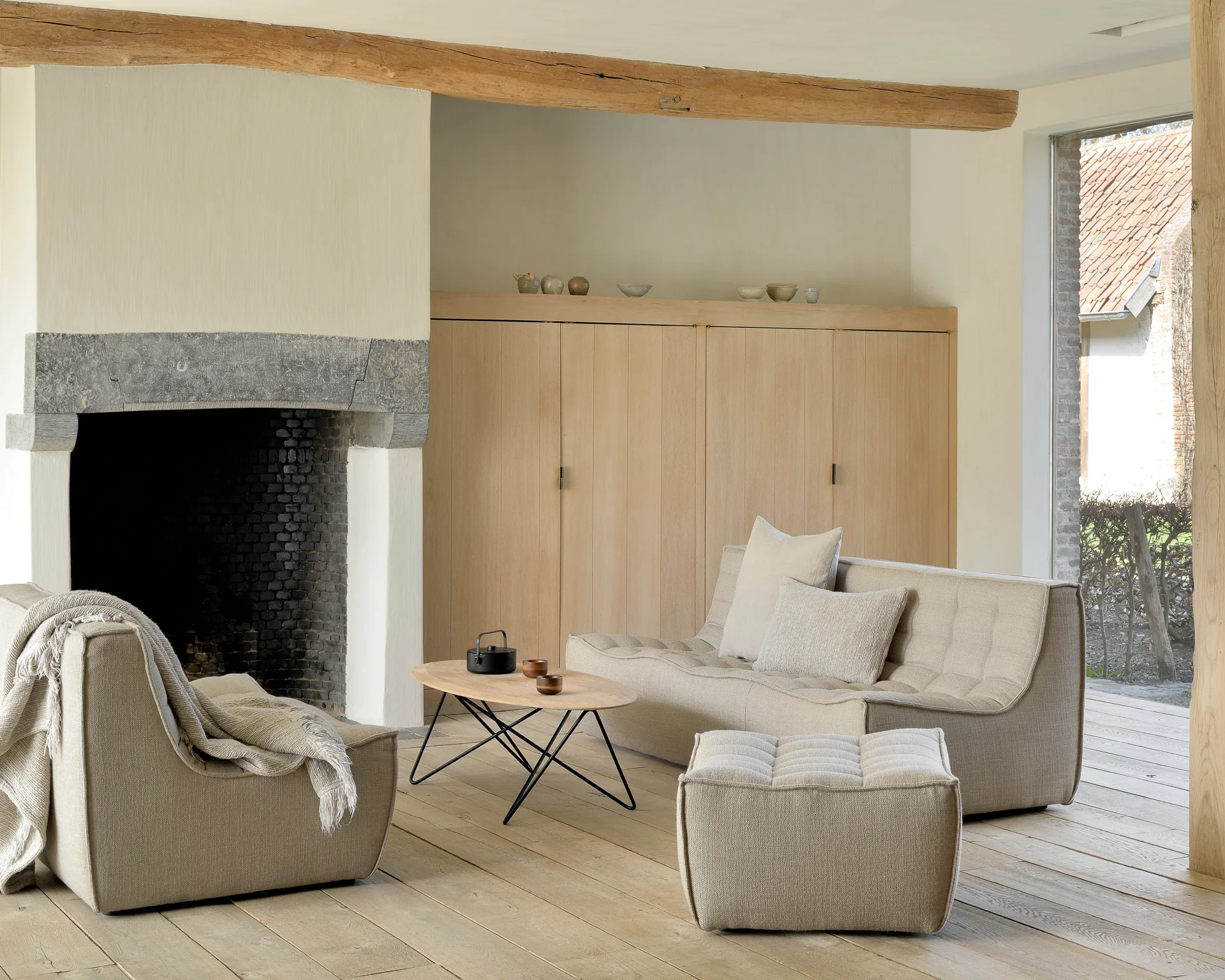 N701 3 Seater Sofa, Beige - Image 2