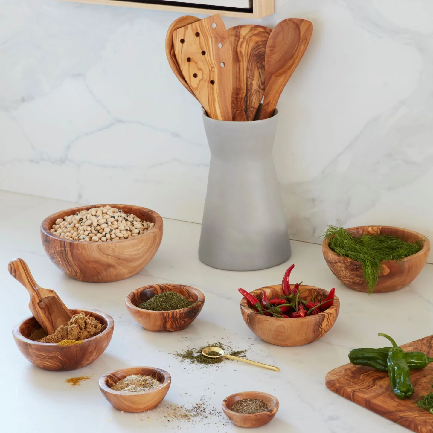 Olive Wood Nesting Bowls, Set of 6 - Image 5