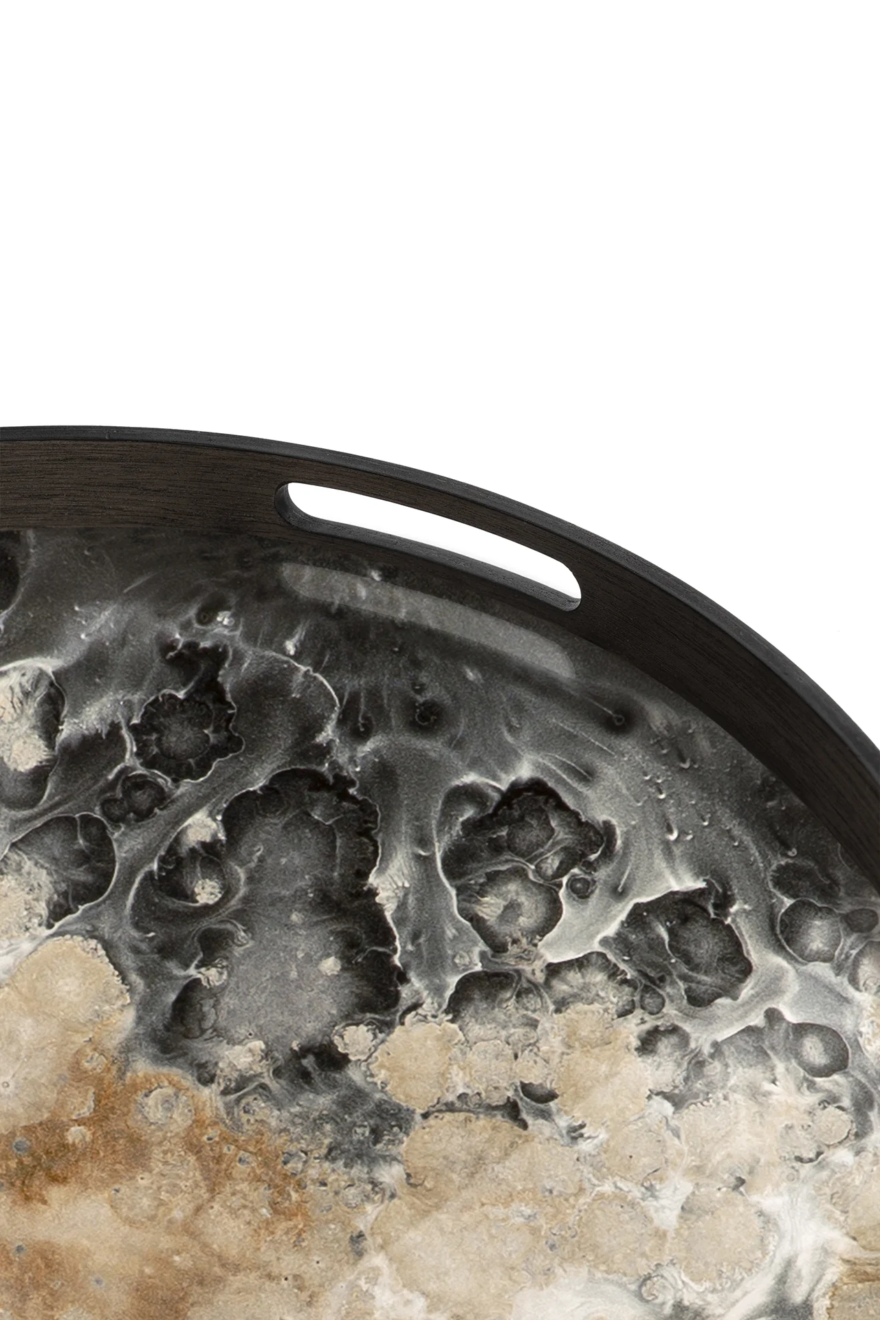 Round Glass Organic Tray, Black - Image 5