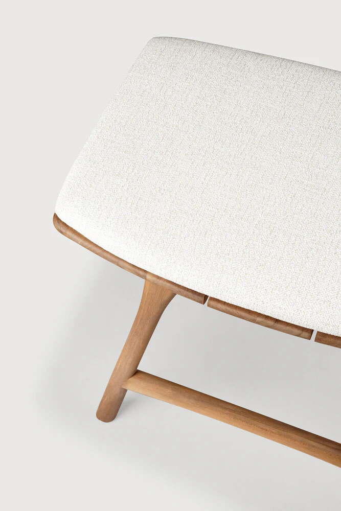 Osso Teak Outdoor Stool - Off White Fabric - Image 6