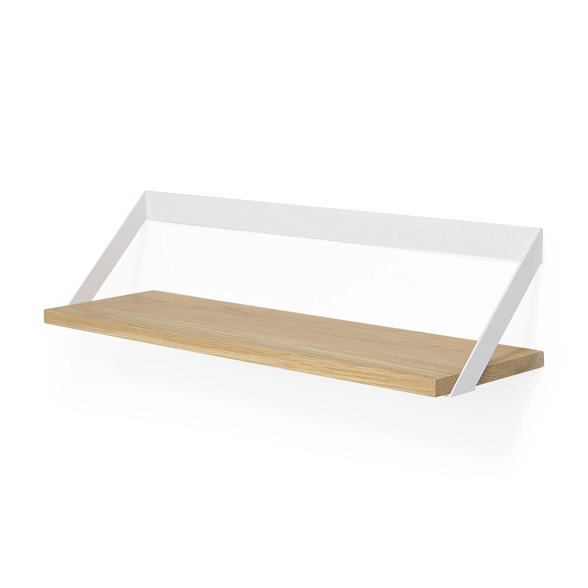 Ribbon Solid Oak Shelf with White Metal, 27.5" - Image 3