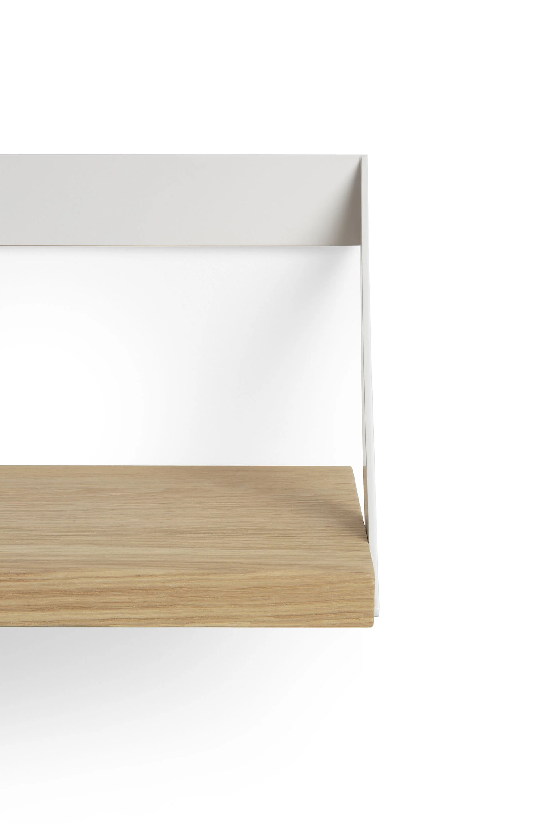 Ribbon Solid Oak Shelf with White Metal, 27.5" - Image 7