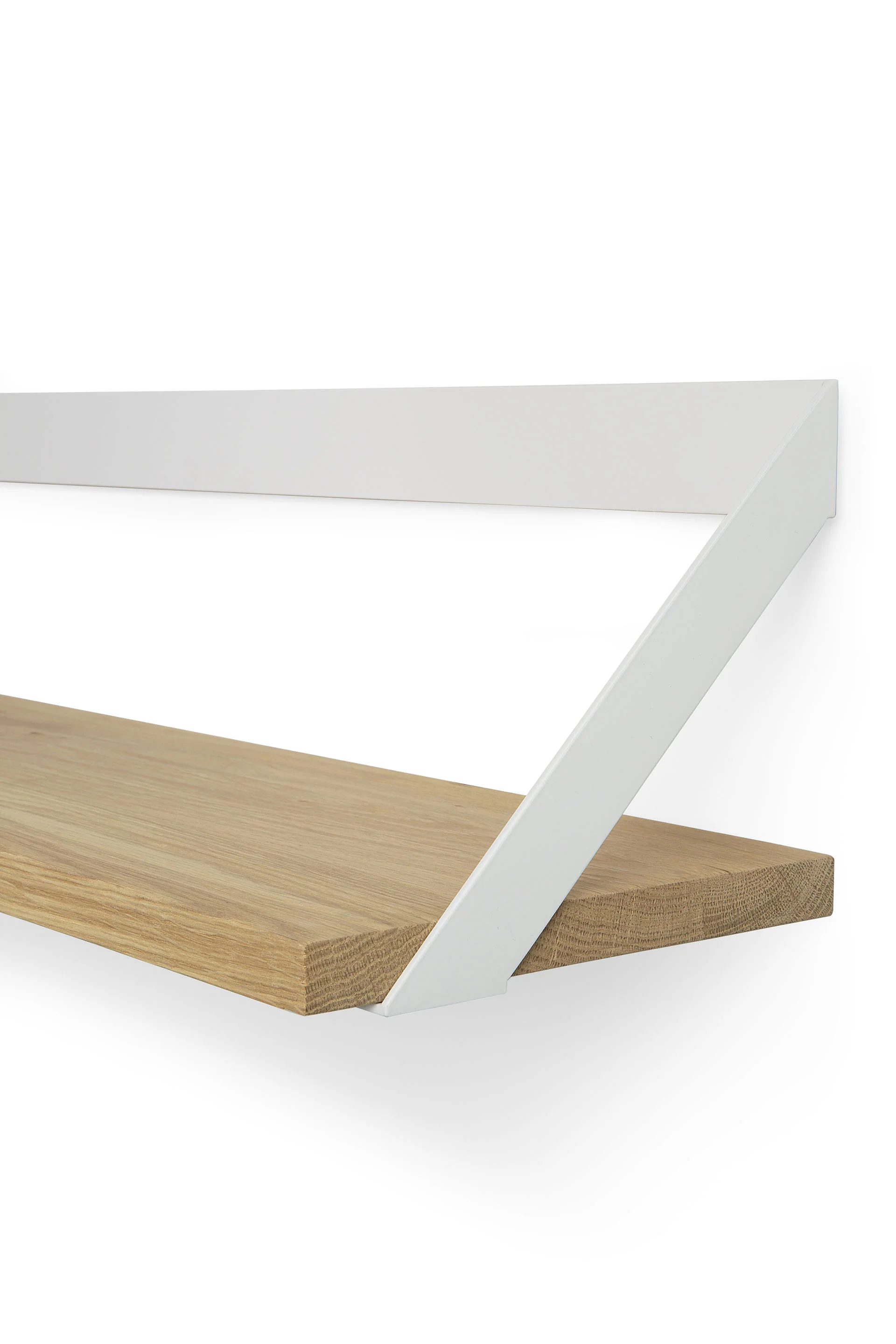 Ribbon Solid Oak Shelf with White Metal, 27.5" - Image 8