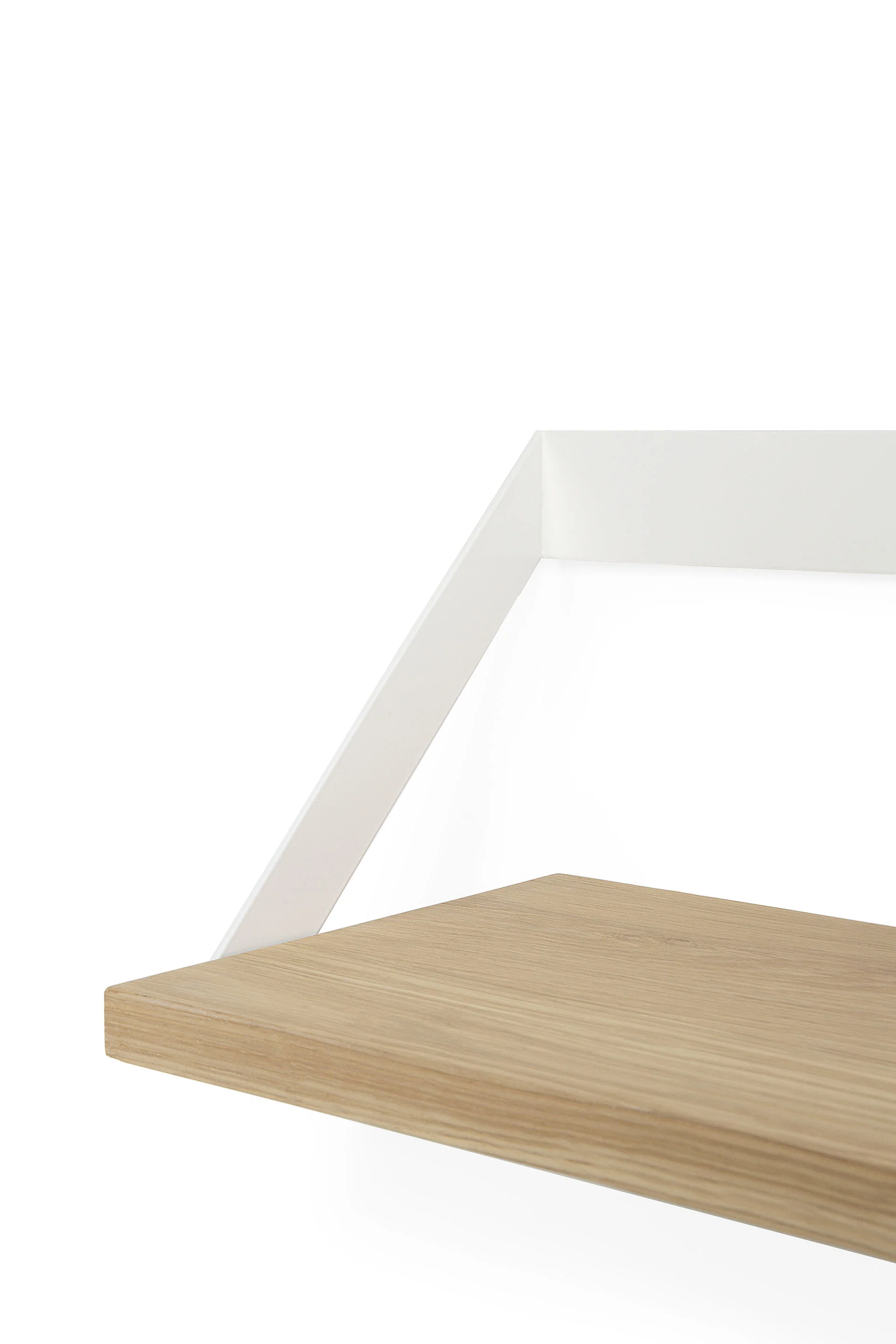 Ribbon Solid Oak Shelf with White Metal, 27.5" - Image 9