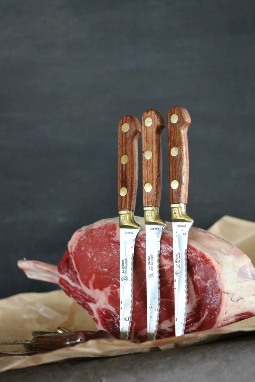 La Fourmi 4 Piece Laiton Steak Knife Set in Wood Presentation Box - Image 6