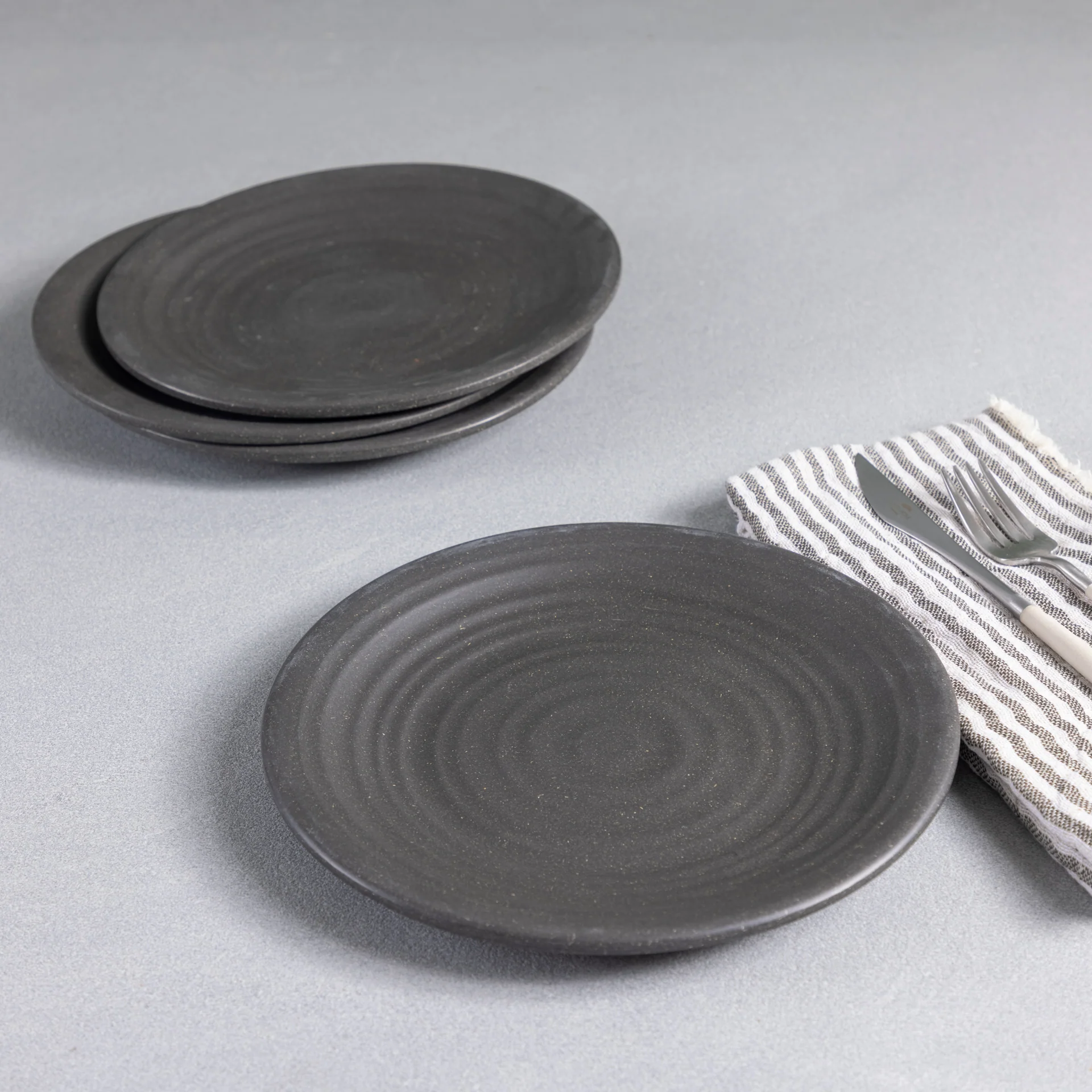 Sancha Organic Salad Plate, Slate, Set of 4 - Image 2