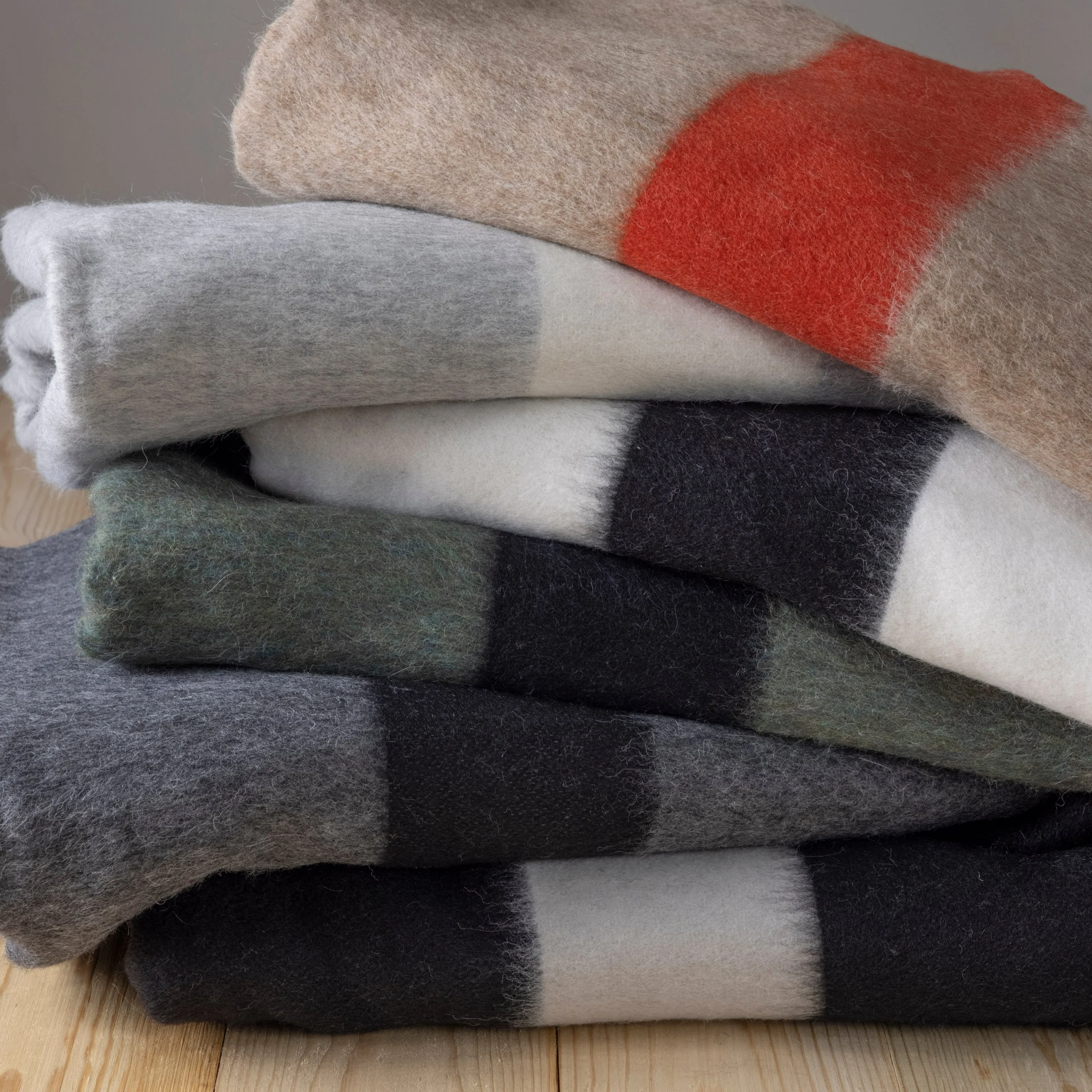 Siempre Blanket, Charcoal with Black Stripe - Image 5