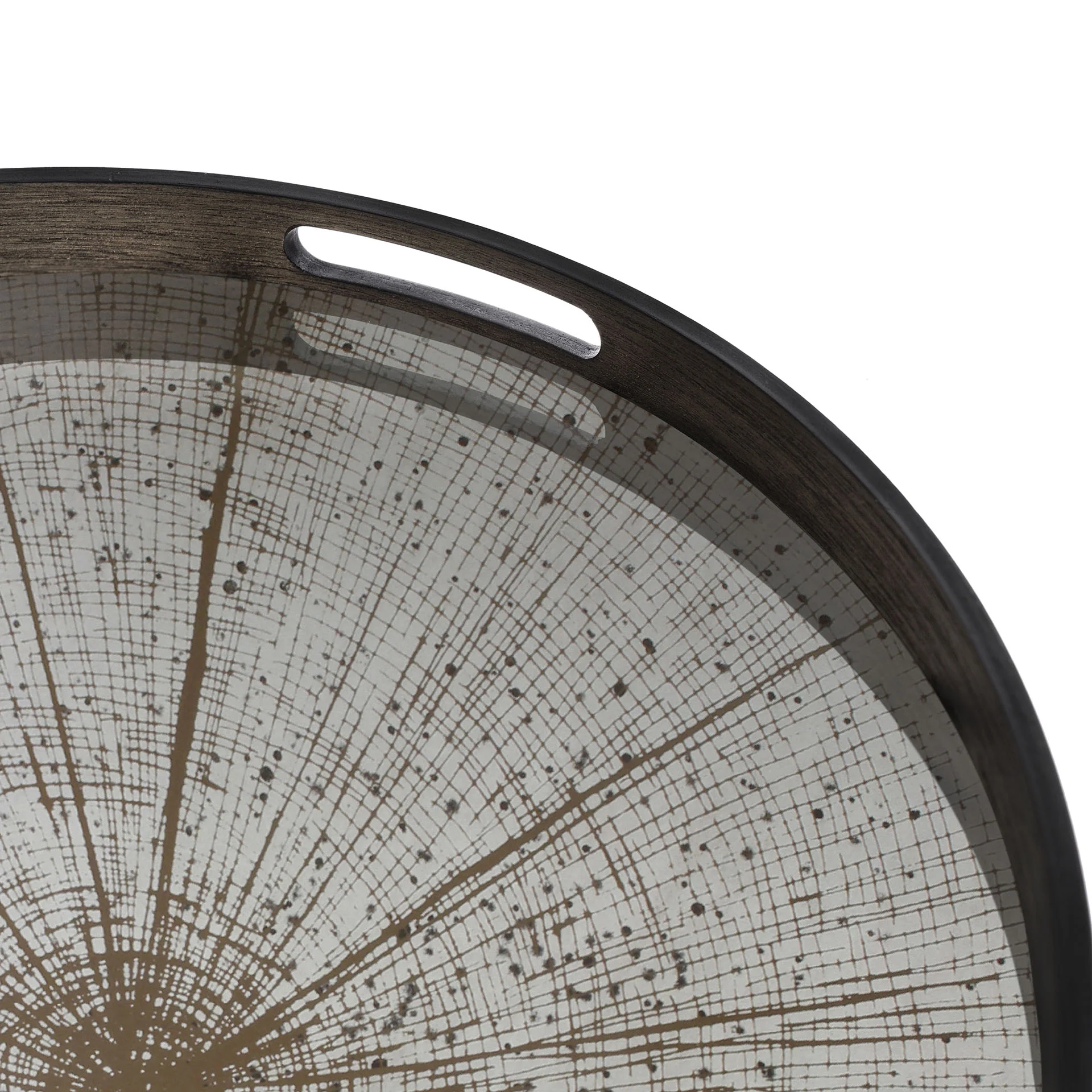 Round Light Aged Slice Mirror Tray, Small - Image 4