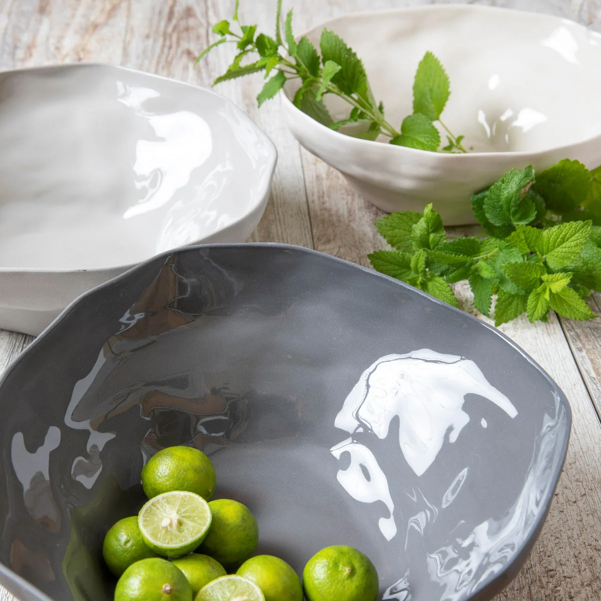 Tam Stoneware Small Serving Bowl, Pearl - Image 2