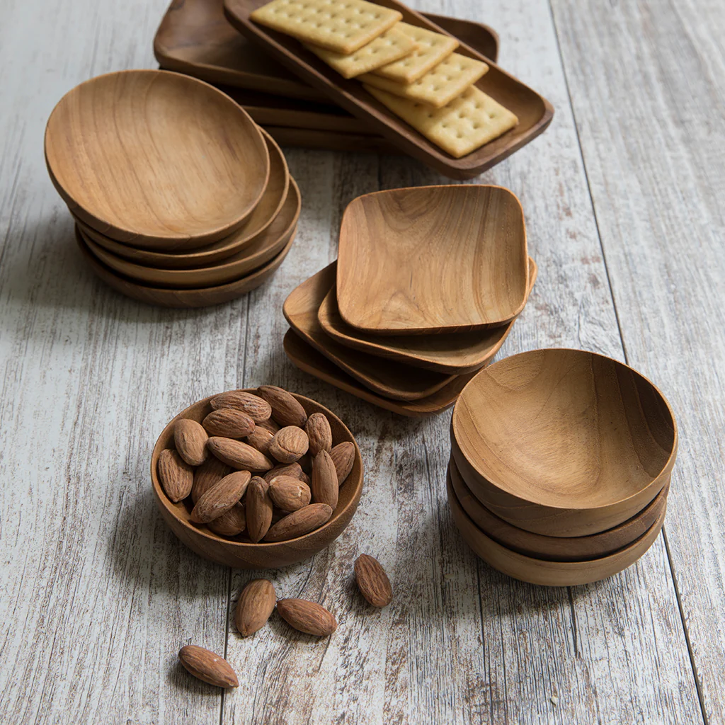 Teak Pinch Bowls, Set of 4 - Image 5