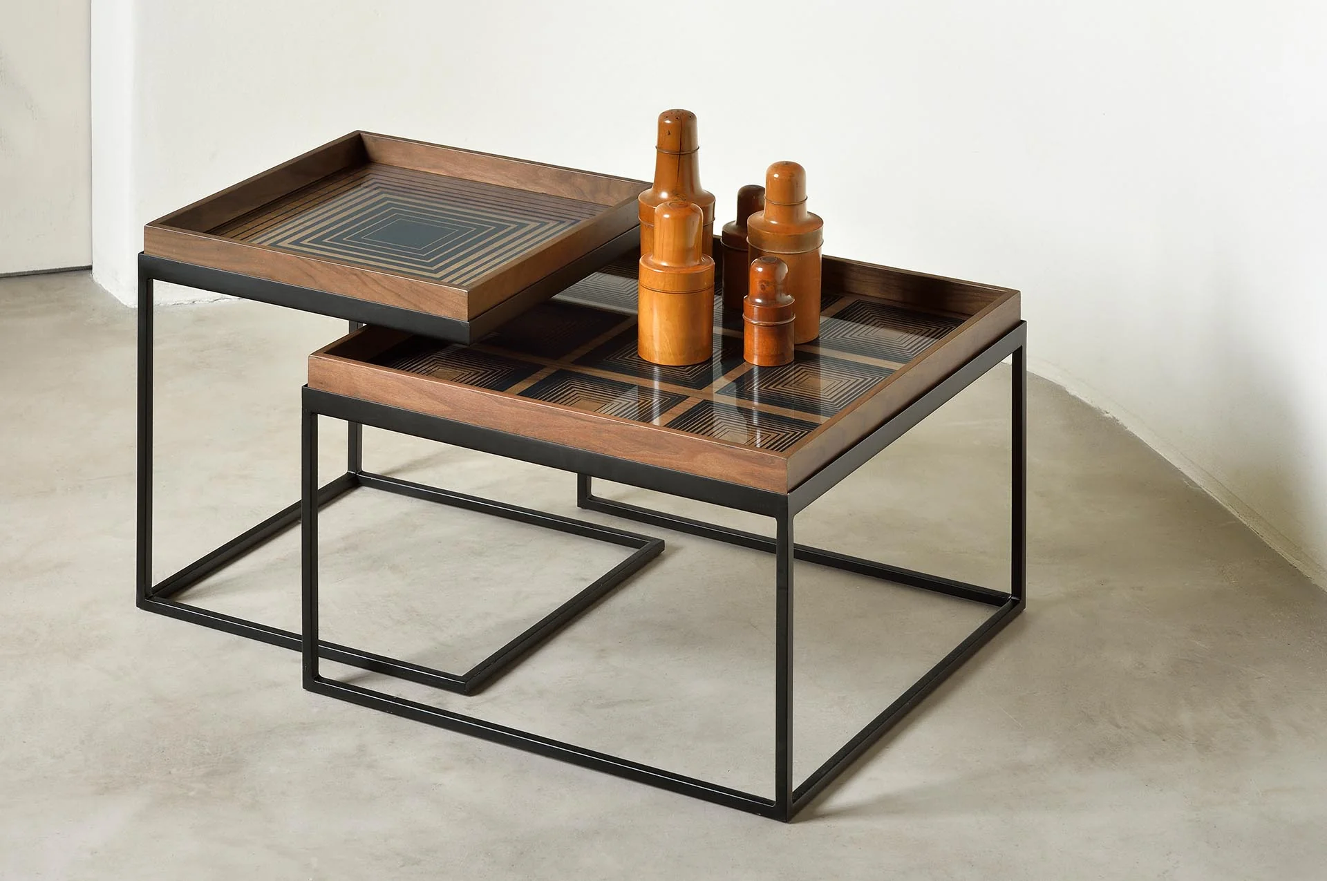 Square Tray Coffee Table Set, S & L (Trays Not Included) - Image 3